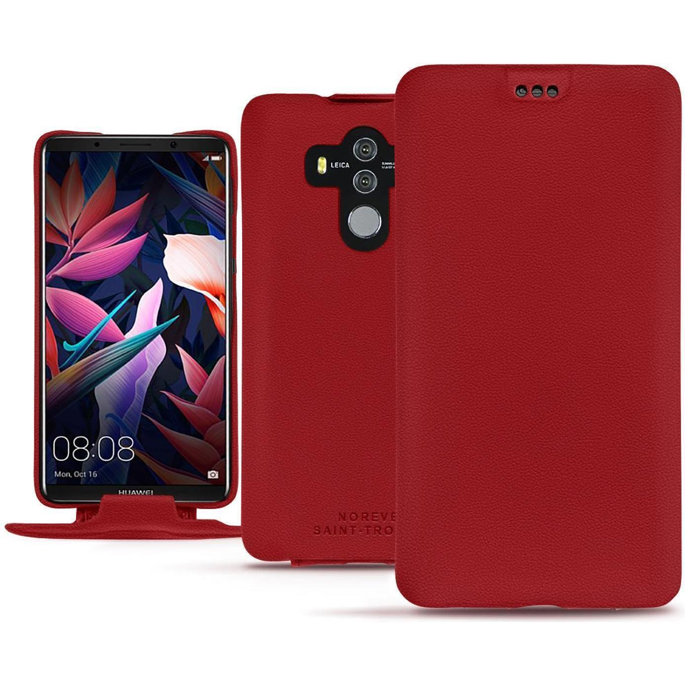 Noreve Lederschutzhülle vertikal (Huawei Mate 10 Pro), Smartphone Hülle, Rot