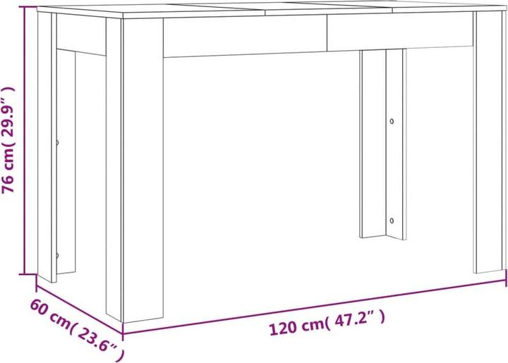 Produktbild vidaXL Esstisch (120 x 60 x 76 cm)