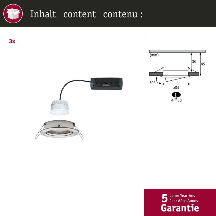 Produktbild Paulmann Einbauleuchte Nova Set Zigbee (530 lm)