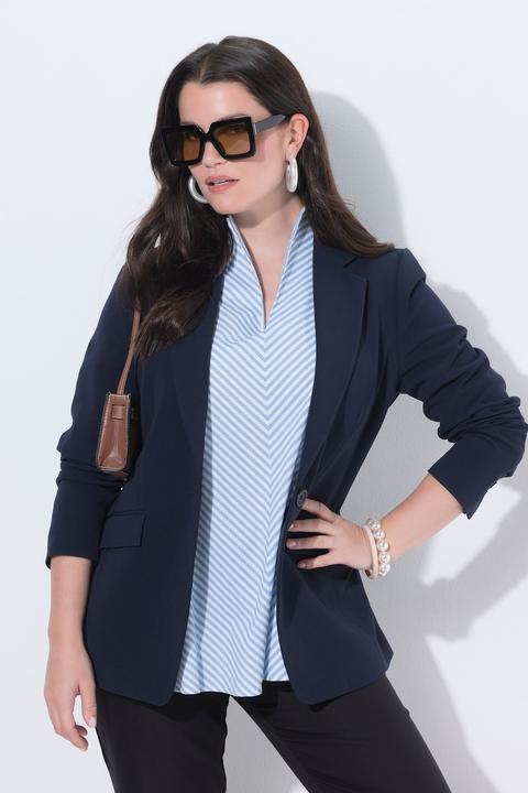 Actual product image Ulla Popken Triacetate Blend Lapel Collar Fully Lined Blazer (42)