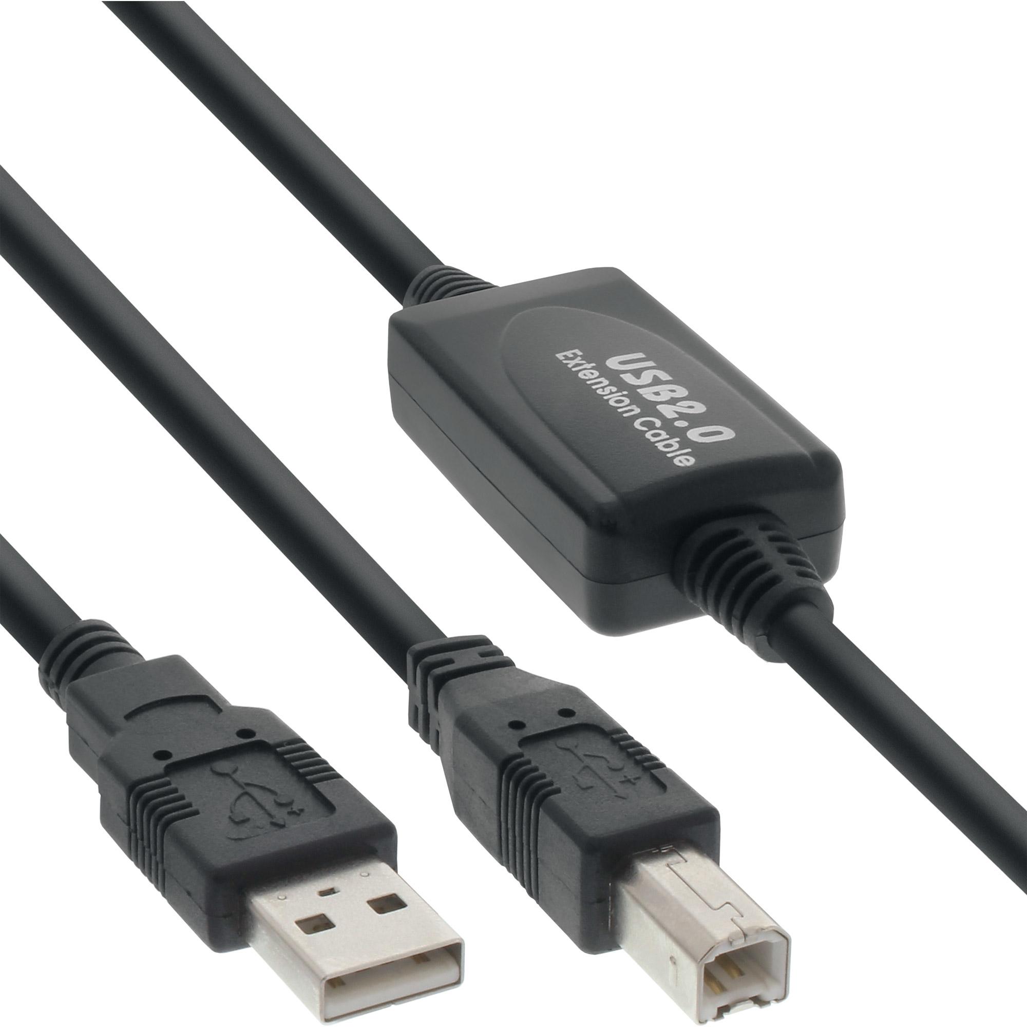 InLine USB A — USB B (10 m, USB 2.0), USB Kabel