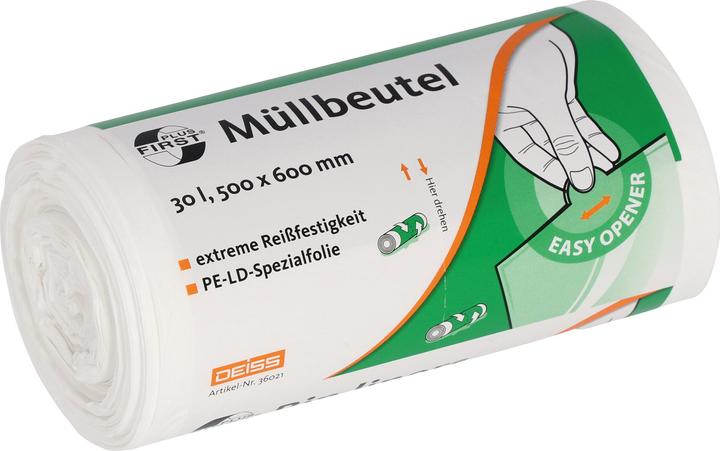 Neutralware Bin liners 50 x 60 cm (W x H) 14µm 30l foil white 50 pcs/pack. (50x, 30 l)