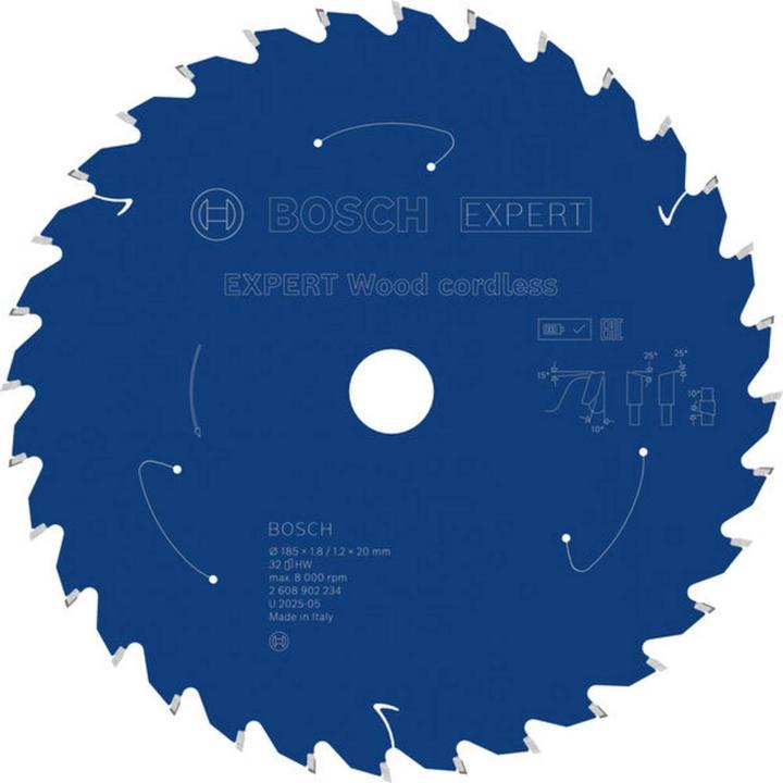 Produktbild Bosch Professional Zubehör EXPERT Wood Kreissägeblatt, 185x20 mm, T32