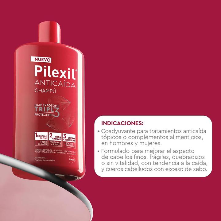 Produktbild Pilexil Shampoo gegen Haarausfall mit dreifachem Schutz 450 ml (Flüssiges Shampoo, 450 ml)