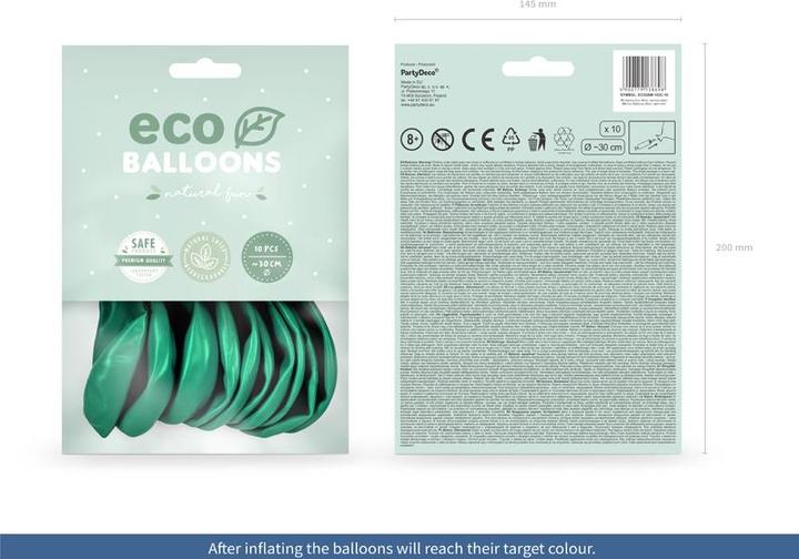 Actual product image Partydeco Ballons Eco Vert Menthe foncé métallique (10 x)