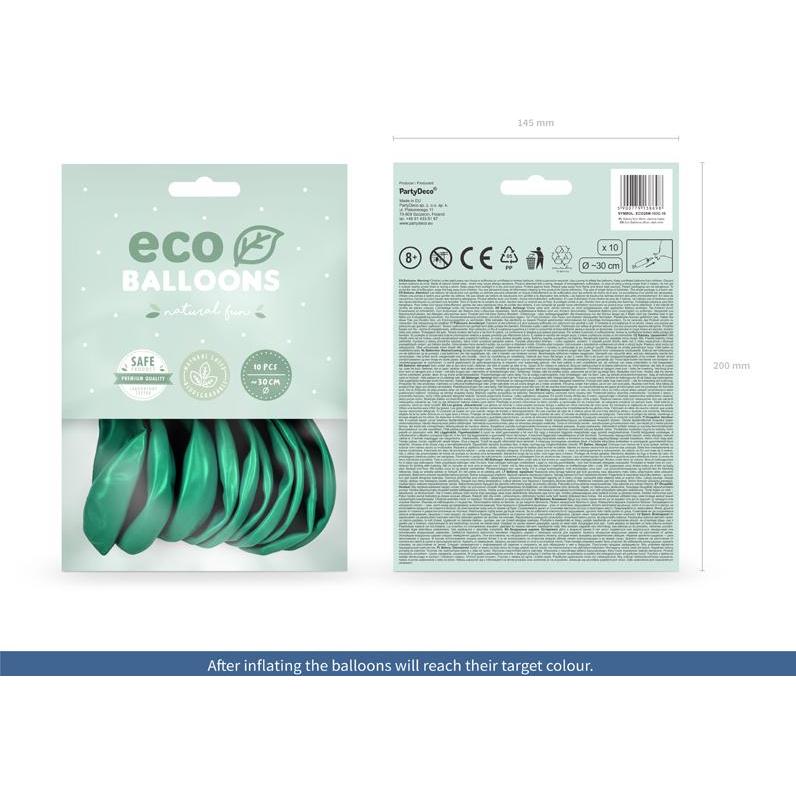 Thumbnail - Partydeco Eco Ballons Dunkelmintgrün metallic