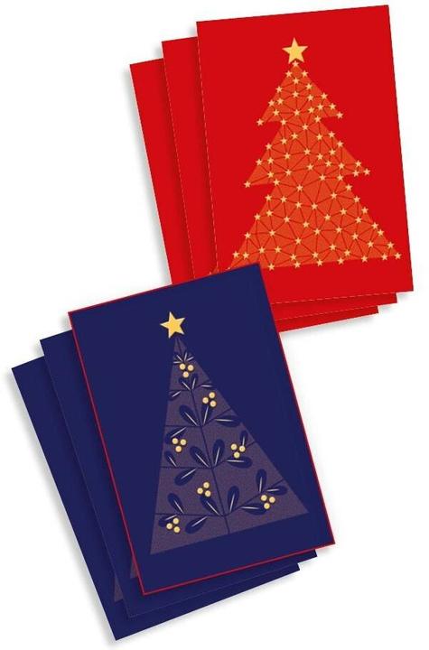 Produktbild ABC Weihnachtskarte Set 6 Stück, Blau/Rot (6 Stk.)