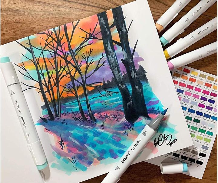 Actual product image Ohuhu Honolulu B art marker (72 x)