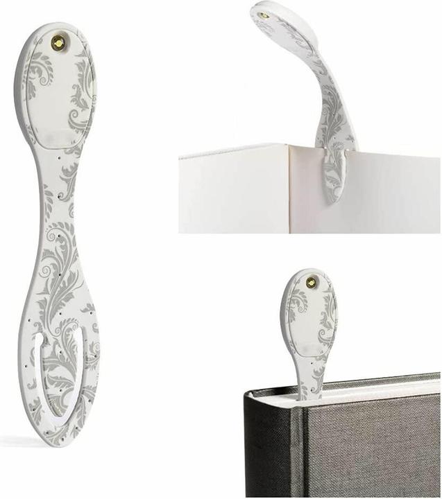 Produktbild Bookchair Flexilight Leselicht (White Flowers) - wei - 2 in 1 Leselampe & Lesezeichen - LED Leselicht - G