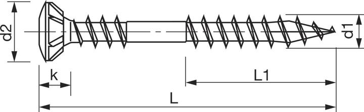 Actual product image Spax Fassadenschraube A2 Linsensenkkopf 8mm Fraesrippen T-Star Plus T20 Fixiergewinde 4cut (100 Screws per piece, 4.5 x 70 mm)