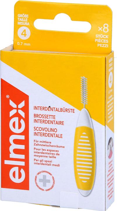 Actual product image Elmex Interdental brush yellow ISO size 4 0.7mm, 8 pcs ZBU (8 x, 0.70 mm)
