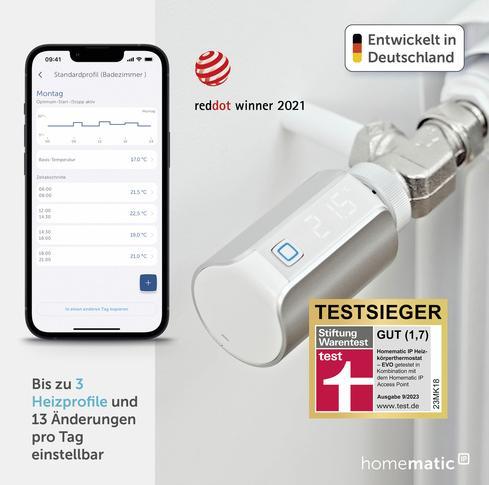 Produktbild Homematic IP Heizkörperthermostat Evo,silver