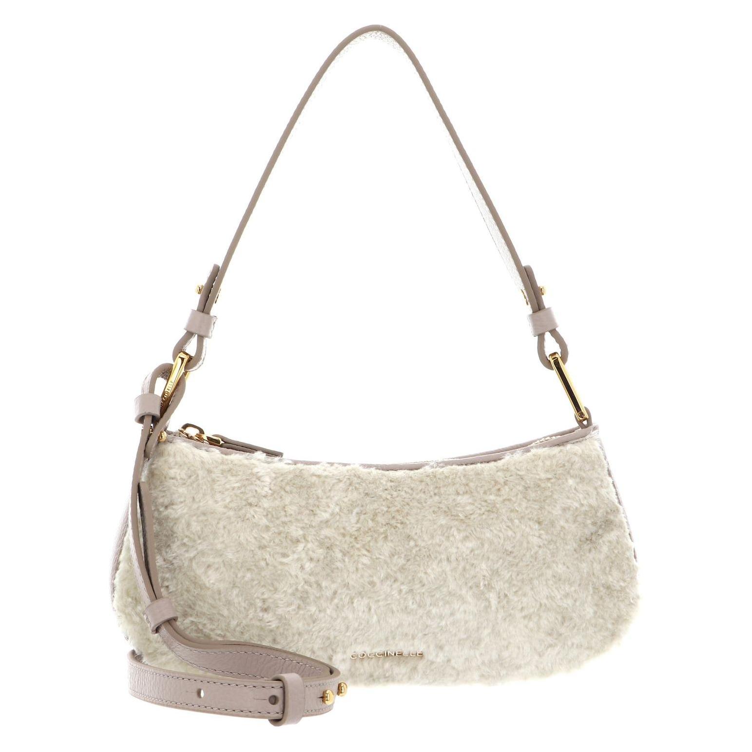 Coccinelle, Damen, Handtasche, Merveille Astrakan Mini Bag Ecofour, Beige