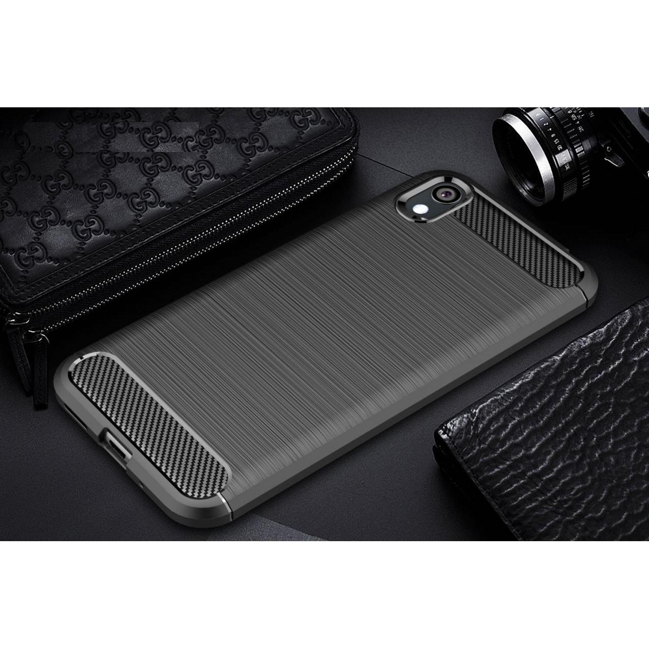 Thumbnail - Screenguard Huawei Y5 2019 Hülle Carbon Brushed Soft TPU (Huawei Y5 (2019)), Smartphone Hülle, Schwarz