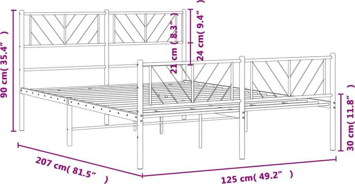 Produktbild vidaXL Metall Bettgestell (183 x 213 cm)