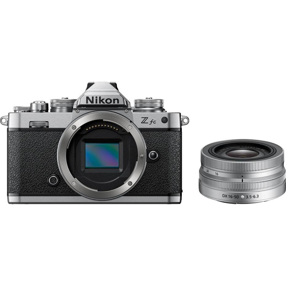 Nikon Z fc Kit (16 - 50 mm, 20.90 Mpx, DX), Fotocamera, Nero, Argento
