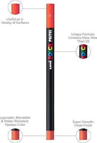 Image du produit Posca Pastel KPA-100 Set de 24 crayons de cire assortis (24x)