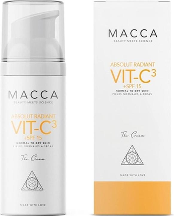 Actual product image Macca Cosmetics ABSOLUT RADIANT VIT-C3 cream SPF15 normal to dry skin 50 ml (Suntan cream, SPF 15, 50 ml)