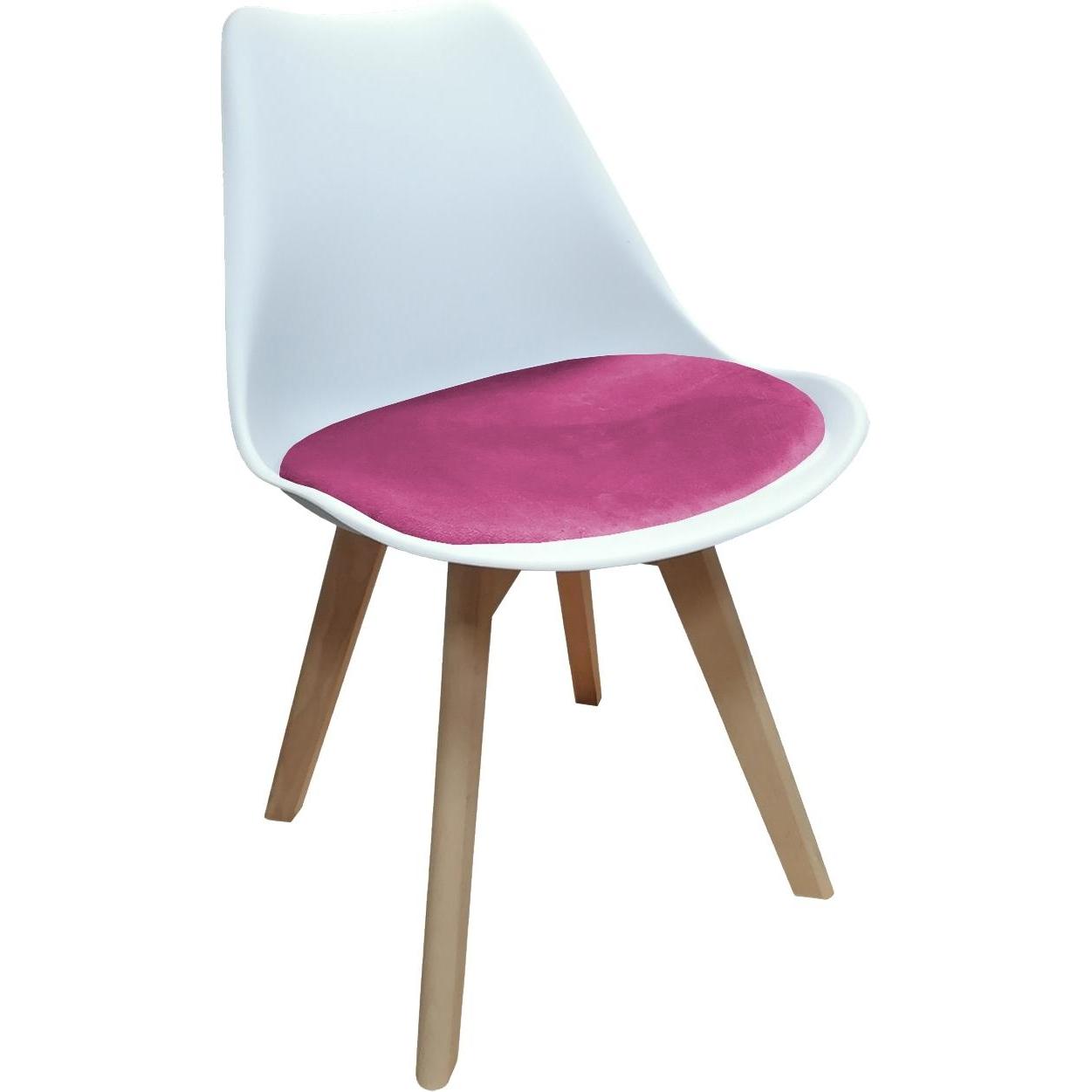 HTI-Living, Stühle, Esszimmerstuhl Samt Atlanta Weiss/Pink