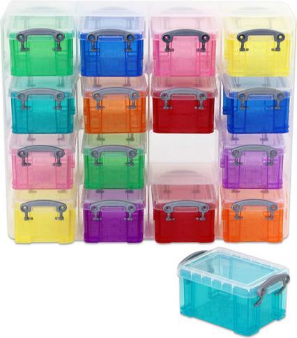 Image du produit Box 16 boîtes de tri colorées dans un étui transparent (12,5 x 37,5 x 31 cm, 0.30 l)