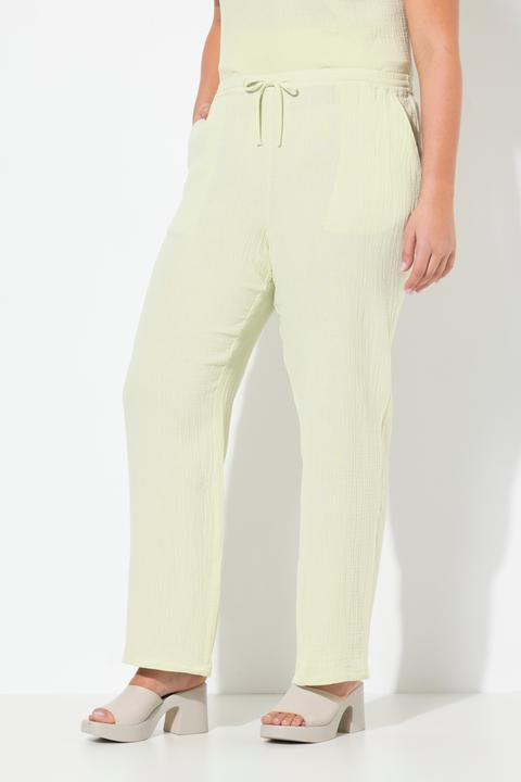 Produktbild Ulla Popken Musselin-Schlupfhose Rose, weites Bein, Elastikbund (42, 44)