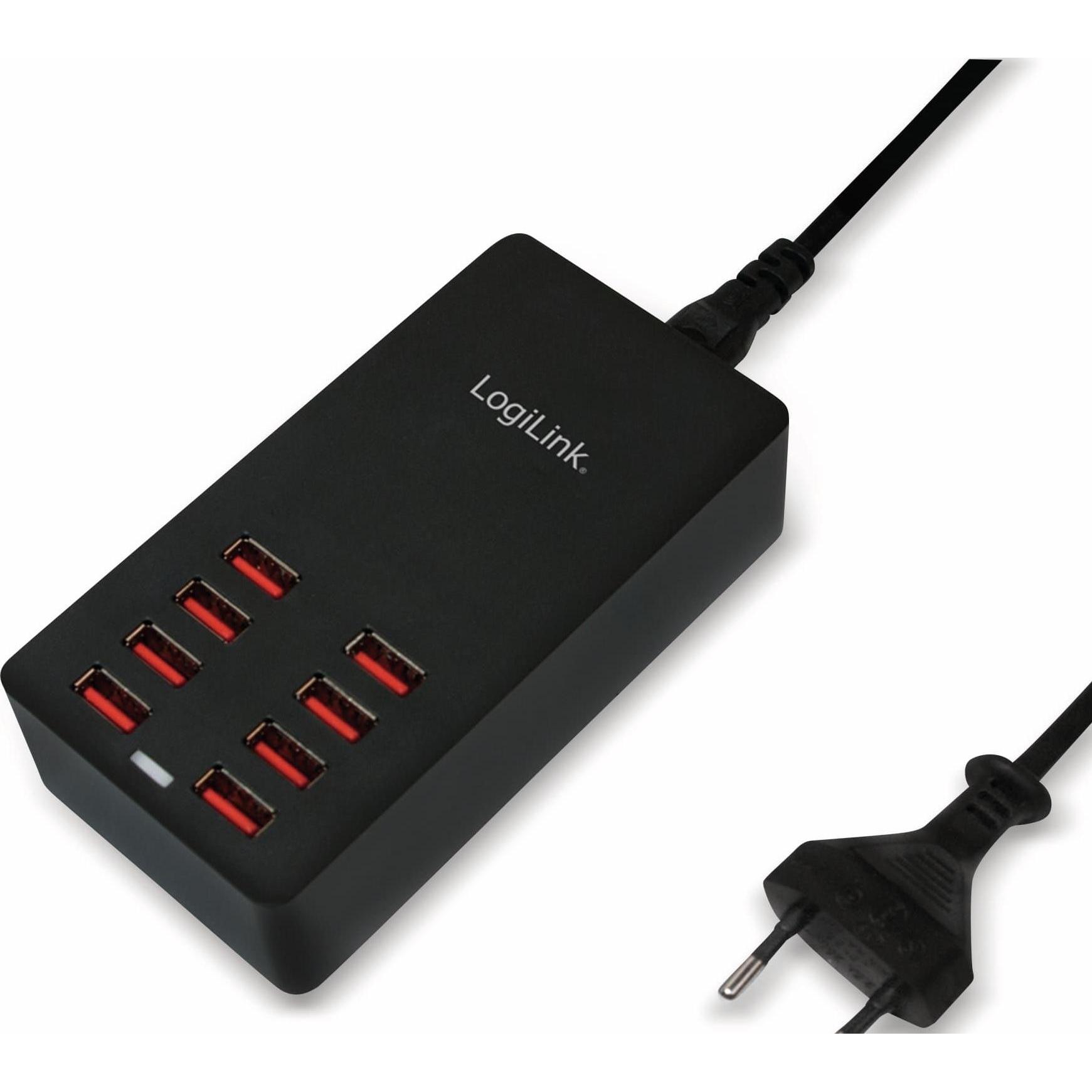LogiLink Pa0140 (44 W), USB Ladegerät, Schwarz