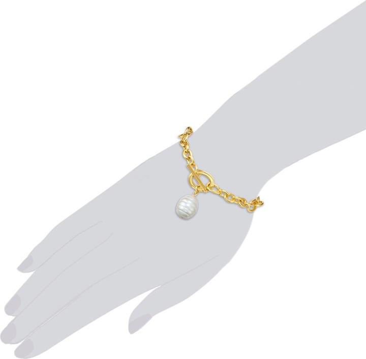 Produktbild Lulu & Jane Damen Metall-Legierung Muschelkernperle gelbgold 18,0 cm - 29535 (18 cm, Metall-Legierung)