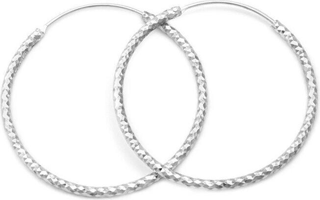 Produktbild Beneto Luxury round silver earrings AGUC357 - Diameter: 3 cm (L)