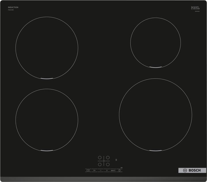 Produktbild Bosch Hausgeräte Serie 4 PIE631BB5E hob Black Built-in Zone induction hob 4 zone(s) (59.40 cm, Induktionskochfeld)