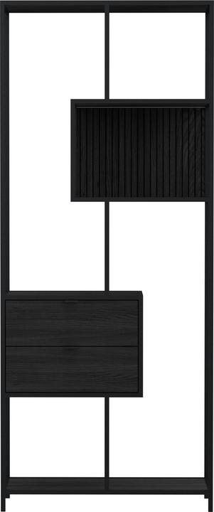 Produktbild AC Design Regal Seaford Schwarz, 77 x 35 x 185 (77 x 35 x 185 cm)