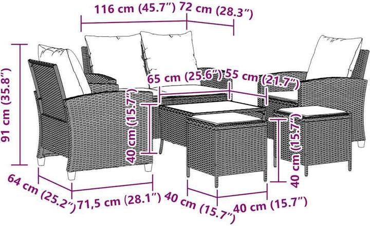 Produktbild vidaXL Garten Sofagarnitur