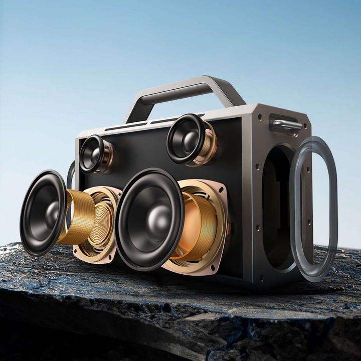 Actual product image Joyroom Pies Series JR-MW03 Wireless Karaoke Speaker with 2 Microphones and Remote Control - Black (20 h)