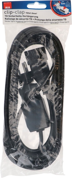 Image du produit Max Hauri Rallonge 5 m T13 - T12 clip-clap, noir (5 m, Type 13)