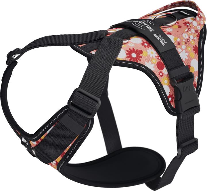 Produktbild Julius-K9 K9 Longwalk lightsele w/handle+trackerpocket,Pink flower,XL (XL, Hund, Allgemein)