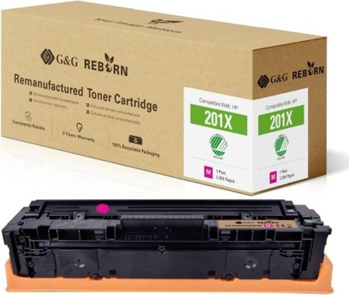 Image du produit G&G Toner de rechange HP 201X Compatible Magenta 2300 pages Reborn remanufacturé (M)