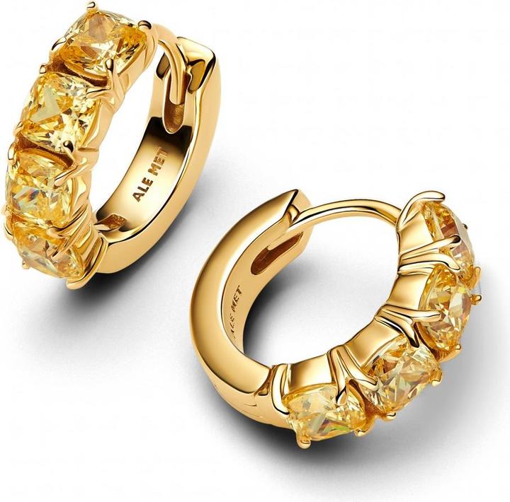 Actual product image Pandora Yellow Hoop Earrings (Metal, Gold plated)