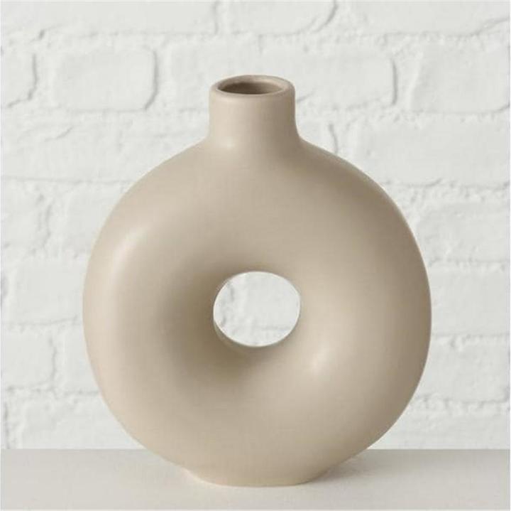 Produktbild Boltze Home Vase Lanyo 20 cm, Beige (1 x, 9 x 18 x 21.5 cm, 3.48 l)
