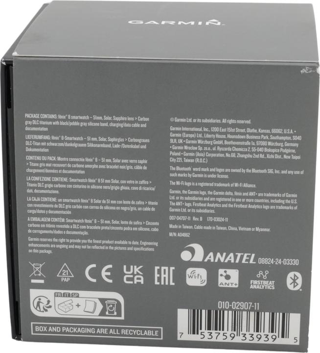 Produktbild Garmin Fenix 8 Solar Sapphire Titan (51 mm)