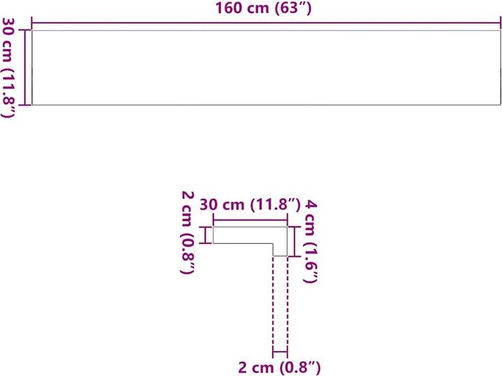 Immagine prodotto VidaXL Davanzali 2 pz. Marrone scuro 160x30x2 cm in rovere massiccio (160 cm)