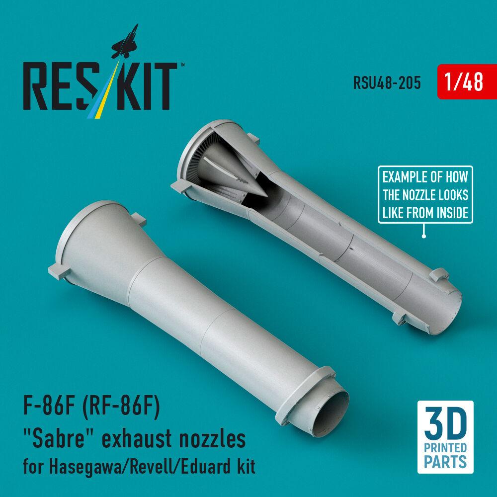 ResKit F-86F (RF-86F) Sabre exhaust nozzles for Hasegawa/Revell/Eduard kit (3D Printed)