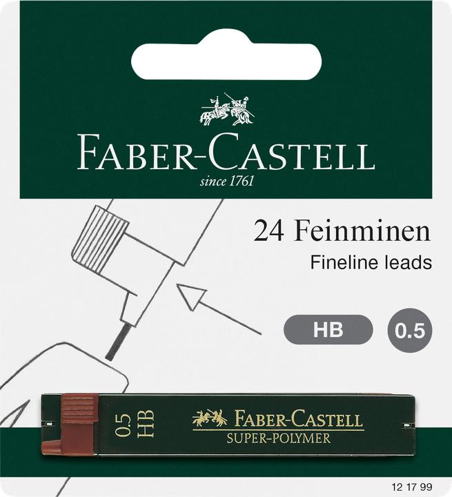 Actual product image Faber-Castell Refill Super Polymer 0.5 mm, Black (24 Piece, Black, 0.50 mm)