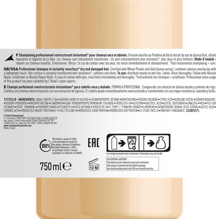 Actual product image L'Oréal Professionnel Serie Expert Absolut Repair (750 ml, Liquid shampoo)