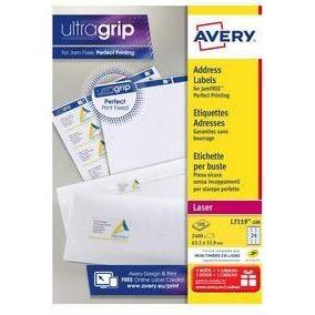 Thumbnail - Avery Dennison, Etiketten, Etiketten Zweckform ultragrip L7163, 99,1x38,1 mm, weiss, Pk. 1400 Stk.