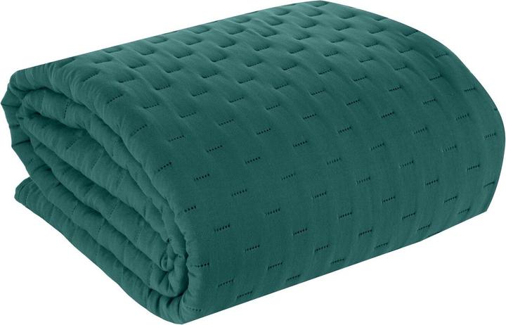 Eurofirany LIBI/2 Tagesdecke gesteppt mit Heisspresstechnik (Heisspresse), 220X240 cm, Farbe: Dunkeltürkis (220 x 240 cm)