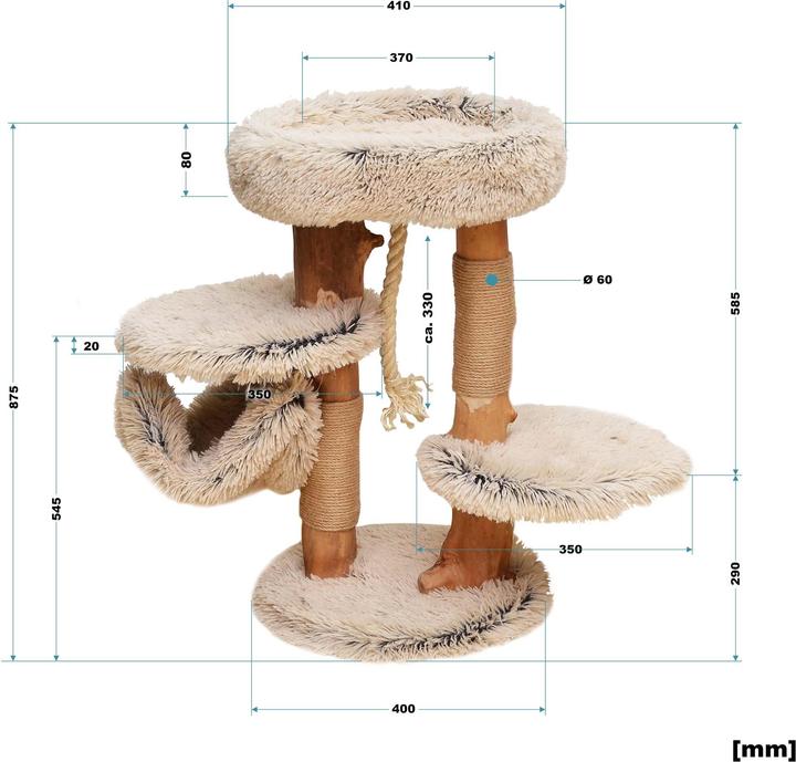 Actual product image Fudajo Designer scratching post (87.50 cm, Brown, Cream)