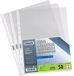 Favorit Lochtaschen Zweiseitig offen Schutzblatt A4 Polypropylen (PP) 50 Stück (A4, 50 x)