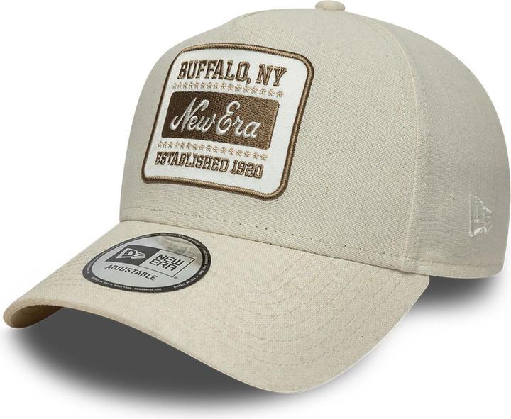 Produktbild New Era A-Frame Trucker Leinen Cap - Brand Patch Beige (One Size)