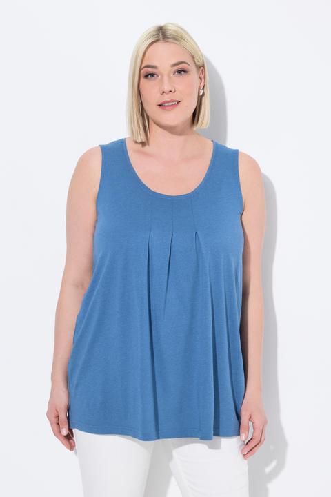Produktbild Ulla Popken Top, Zierfalten, A-Linie, Rundhals, ärmellos, Modal (54)