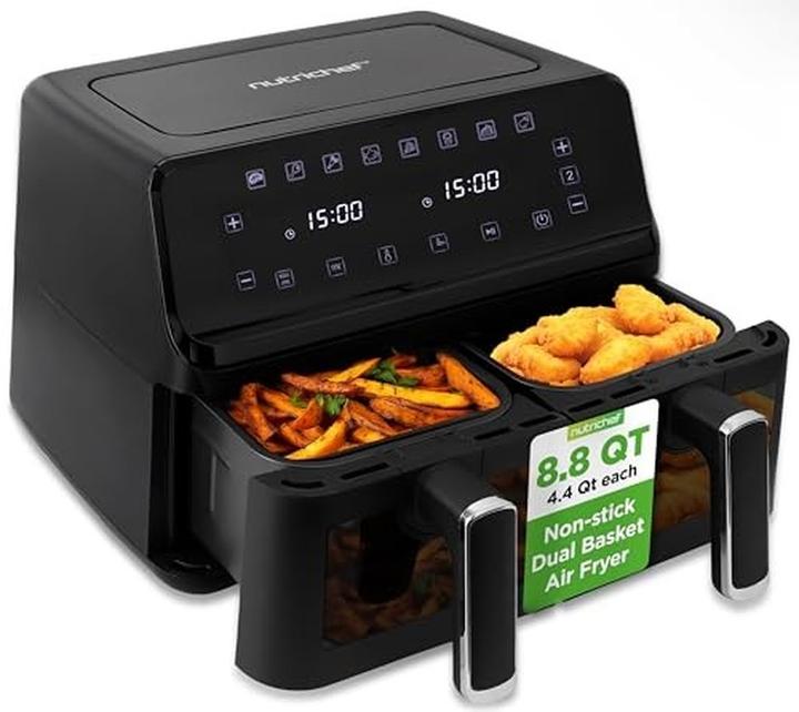 Nutrichef Friggitrice ad Aria a Doppio Cestello