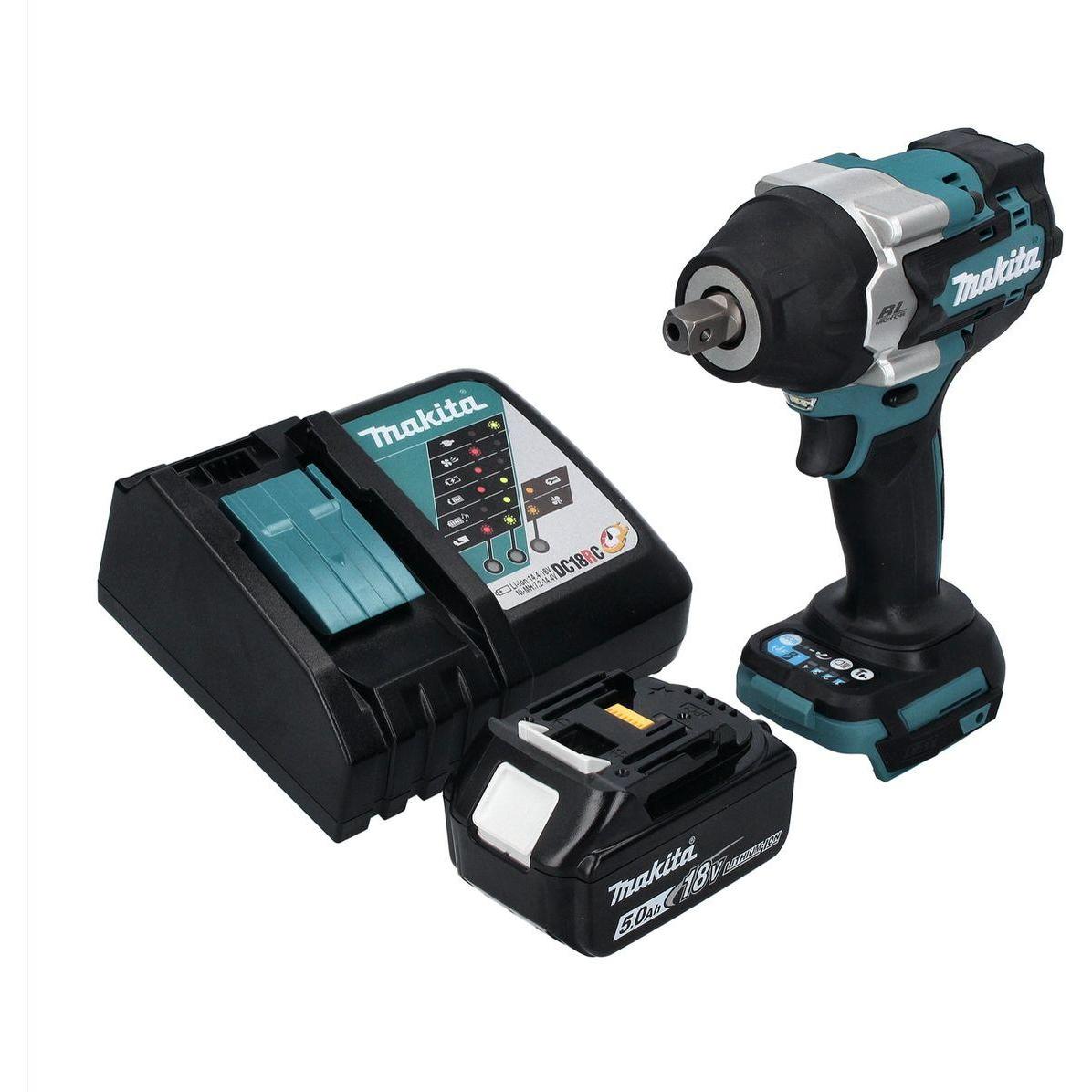 Thumbnail - Makita, Bohrmaschine + Akkuschrauber, DTW 701 RT1 Akku Schlagschrauber 18 V 700 Nm 1/2" XPT Brushless + 1x Akku 5,0 Ah +...
